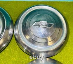 51-'53 CHEVY Fleetline DOG DISH HUBCAPS Styline Wagon 1951 1952 1953 (4)