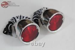 55-59 Chevy Stepside Pickup Truck Rear Tail Lamp Lights Stainless Steel Pair