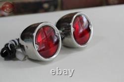 55-59 Chevy Stepside Pickup Truck Rear Tail Lamp Lights Stainless Steel Pair