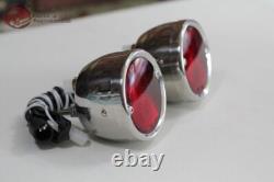 55-59 Chevy Stepside Pickup Truck Rear Tail Lamp Lights Stainless Steel Pair
