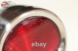 55-59 Chevy Stepside Pickup Truck Rear Tail Lamp Lights Stainless Steel Pair