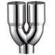 5 Inlet 6dual Outlet 17 L Stainless Steel Exhaust Tip For Diesel Pickup Truck