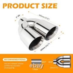 5 Inlet 6Dual Outlet 17 L Stainless Steel Exhaust Tip For Diesel Pickup Truck