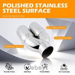 5 Inlet 6Dual Outlet 17 L Stainless Steel Exhaust Tip For Diesel Pickup Truck