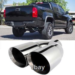 5 to 6 Chrome Quad Exhaust Tips Dual Stainless Steel For Chevy Colorado Truck