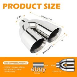 5 to 6 Chrome Quad Exhaust Tips Dual Stainless Steel For Chevy Colorado Truck
