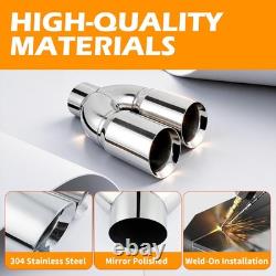 5 to 6 Chrome Quad Exhaust Tips Dual Stainless Steel For Chevy Colorado Truck