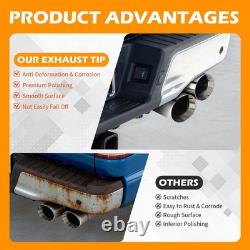 5 to 6 Chrome Quad Exhaust Tips Dual Stainless Steel For Chevy Colorado Truck