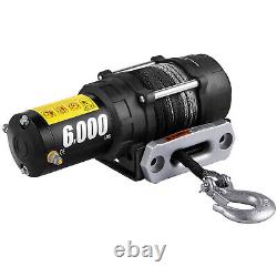 6000LBS Electric Winch 12V Synthetic Rope Tow Truck Trailer ATV UTV Offroad Boat