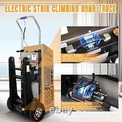 600W Heavy Duty Electric Stair Climbing Hand Trucks, 661lb Capacity for Warehouse