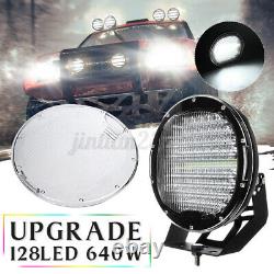 640W 9 inch Round Led Spot Flood Driving Work Light Offroad Truck 4X4WD Bumper