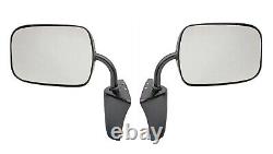 73-91 Chevy Truck Pickup C10 C20 C30 K10 K20 K30 Black Steel Door Mirrors Pair