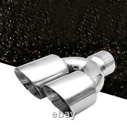 73mm Double Outlet Truck Exhaust Pipe Tip Tail Throat Stainless Steel Universal