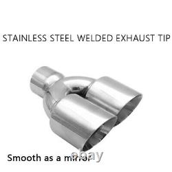 73mm Inlet Dual Exhaust Tip Universal Car Truck Stainless Steel Exhaust Tailpipe