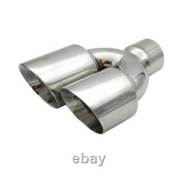 73mm Inlet Dual Exhaust Tip Universal Car Truck Stainless Steel Exhaust Tailpipe