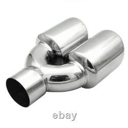 73mm Inlet Dual Exhaust Tip Universal Car Truck Stainless Steel Exhaust Tailpipe