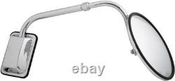 8 Convex Stainless Steel Hood Mount Mirror w Adjustable Arm for Trucks & Buses
