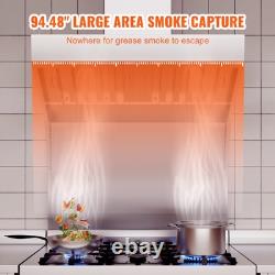 8' FT Commercial Exhaust Hood Food Truck Concession Trailer Hood Stainless Steel