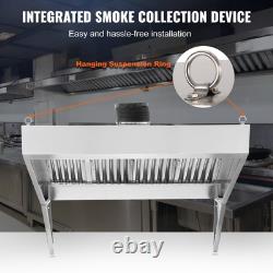 8' FT Commercial Exhaust Hood Food Truck Concession Trailer Hood Stainless Steel