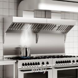 8' FT Commercial Exhaust Hood Food Truck Concession Trailer Hood Stainless Steel