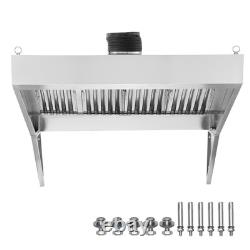 8' FT Commercial Exhaust Hood Food Truck Concession Trailer Hood Stainless Steel