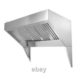 8' FT Commercial Exhaust Hood Food Truck Concession Trailer Hood Stainless Steel