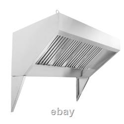 8' FT Commercial Exhaust Hood Food Truck Concession Trailer Hood Stainless Steel