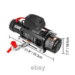 9500lbs Electric Winch 12V 85ft Synthetic Rope 4WD ATV UTV Winch Towing Truck