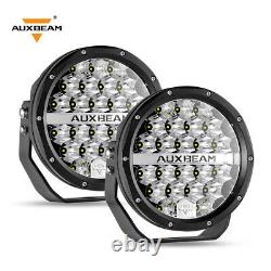 AUXBEAM Pair 7 Spot Round LED Work Light Offroad Fog Driving DRL Lamp SUV Truck