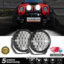 AUXBEAM Pair 7 Spot Round LED Work Light Offroad Fog Driving DRL Lamp SUV Truck
