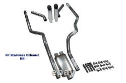 All-Stainless Dual Exhaust Chevy GMC 1500 88-95 Jones Full Boar Corner S Tip