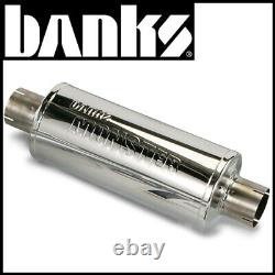 Banks Stainless Steel 4 Inlet & Outlet Exhaust Muffler Univ Chevy Ford Truck