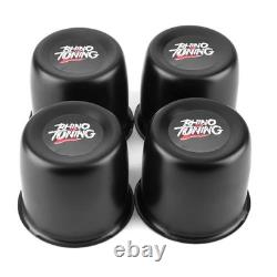 Black Stainless Steel Push Through Wheel Center Caps for Trailer Truck RV SUV
