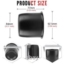 Black Stainless Steel Push Through Wheel Center Caps for Trailer Truck RV SUV