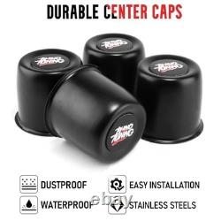 Black Stainless Steel Push Through Wheel Center Caps for Trailer Truck RV SUV