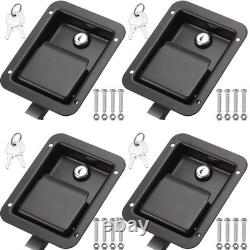 Black Truck Tool Box Lock Replacement kit, Stainless Steel Paddle Latch for T