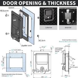 Black Truck Tool Box Lock Replacement kit, Stainless Steel Paddle Latch for T