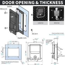 Black Truck Tool Box Lock Replacement kit, Stainless Steel Paddle Latch for T