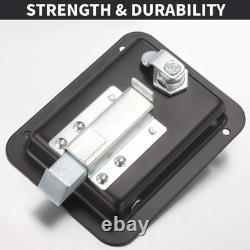 Black Truck Tool Box Lock Replacement kit, Stainless Steel Paddle Latch for T