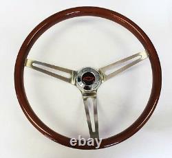 Blazer C10 C20 C30 Truck High Gloss Wood Steering Wheel SS Spokes Red/Black 15