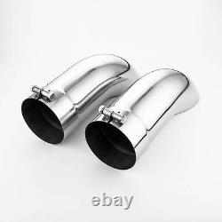 Bolt On Truck Exhaust Tips Turn Down 5 Inlet 5 Out Single Wall Stainless Steel