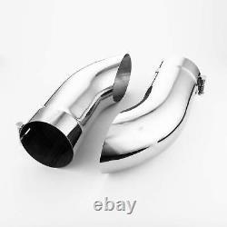 Bolt On Truck Exhaust Tips Turn Down 5 Inlet 5 Out Single Wall Stainless Steel