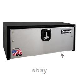 Buyers Product 14x16x30 Black Steel Truck Box with Stainless Steel Door