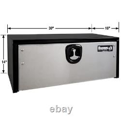 Buyers Product 14x16x30 Black Steel Truck Box with Stainless Steel Door