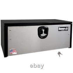 Buyers Product 14x16x36 Black Steel Truck Box with Stainless Steel Door