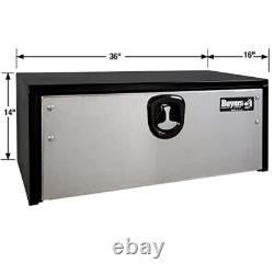 Buyers Product 14x16x36 Black Steel Truck Box with Stainless Steel Door