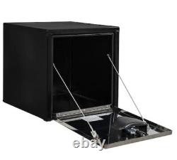 Buyers Product 18X18X18 Black Steel Truck Box with Stainless Steel Door