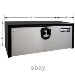 Buyers Product 18x18x24 Black Steel Truck Box with Stainless Steel Door