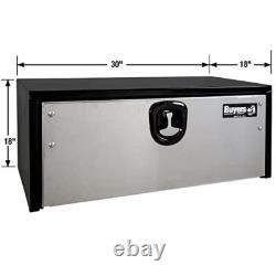 Buyers Product 18x18x30 Black Steel Truck Box with Stainless Steel Door
