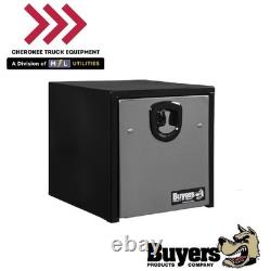 Buyers Products 1702965, 18x18x18 Black Steel Truck Box with Stainless Door